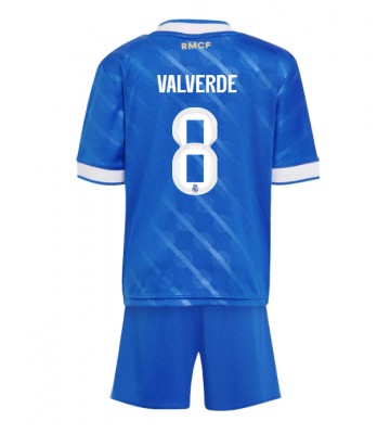Real Madrid Federico Valverde #8 Tredjetrøje Børn 2025-26 Kortærmet (+ Korte bukser)